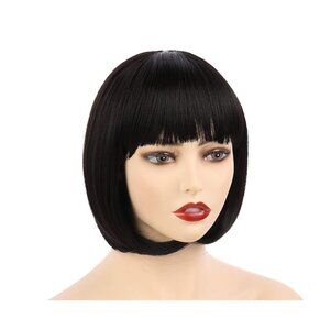💫 Women Brown Short Straight Hair Flapper Cosplay Quality Costume Bob Wig